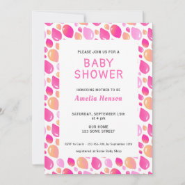 Invitación Patrón de globo rosa Niña bebé Baby Shower