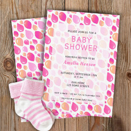 Invitación Patrón de globo rosa Niña bebé Baby Shower