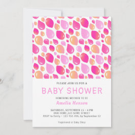 Invitación Patrón de globo rosa Niña bebé Baby Shower