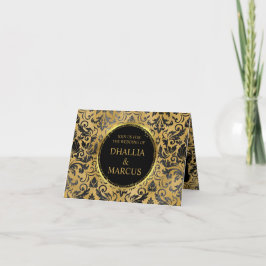 Invitación Patrón De Gótico Negro Y Oro