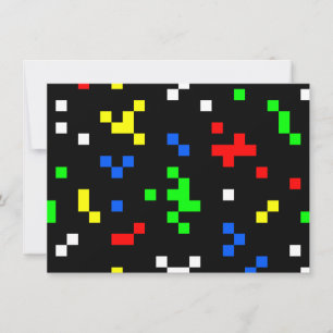 Invitación Patrón de gráficos de videojuegos de 8 bits retro