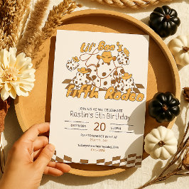 Invitación Patrón de Halloween de Cowboy retro revisado Cumpl