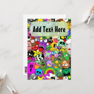 Invitación Patrón de Halloween de personajes adorables