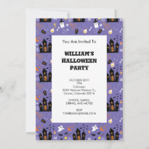 Patrón de Halloween ilustrado con púrpura