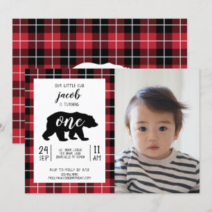Invitación Patrón de hinojo de felpa de felpa foto de bebé pr