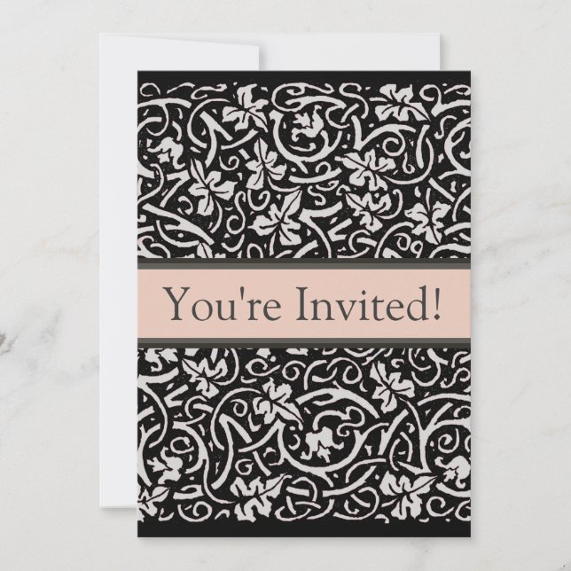 Invitación Patrón de hojas de vino de William Morris Grapevin (Anverso)