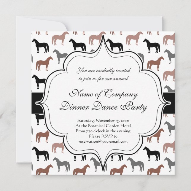 Invitación Patrón de Horse Lover (Anverso)