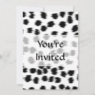 Invitación Patrón de impresión dálmata en blanco y negro.