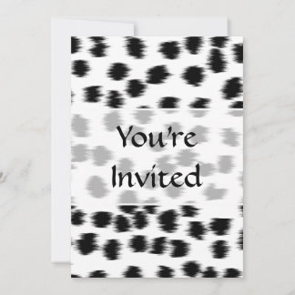 Invitación Patrón de impresión dálmata en blanco y negro.