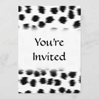 Invitación Patrón de impresión dálmata en blanco y negro.