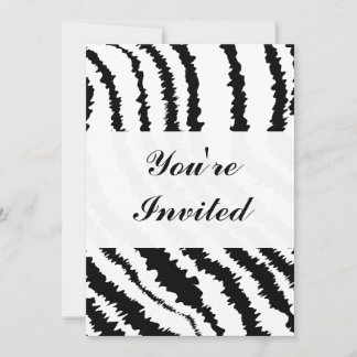 Invitación Patrón de impresión de cebra negra.