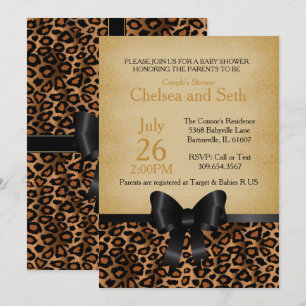 Invitación Patrón de impresión de gato animal leopardo  Baby 