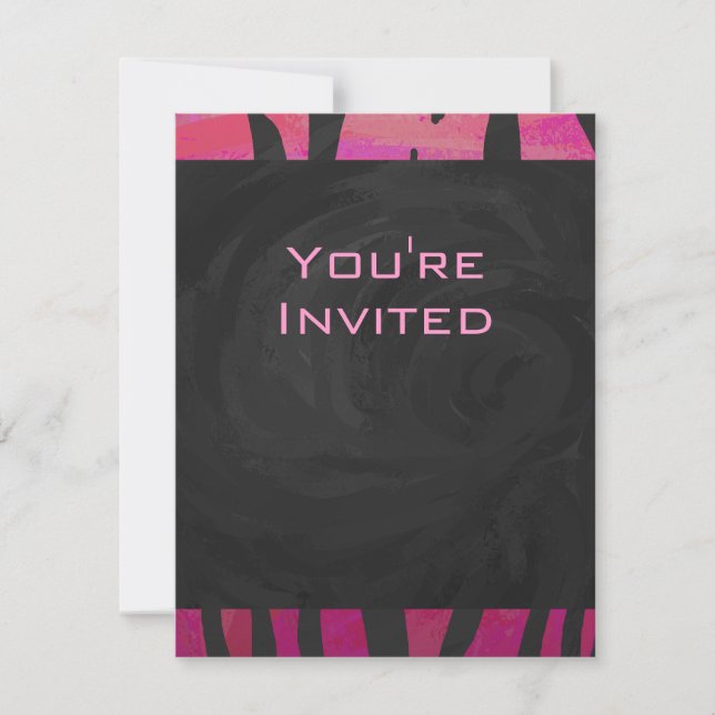 Invitación Patrón de impresión en blanco y negro del tigre de (Anverso)
