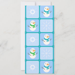 Invitación Patrón de invierno de snowman y copos de nieve