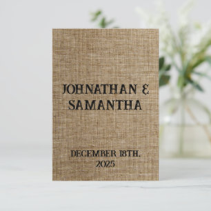 Invitación Patrón de la naturaleza rústica de la burpía boda