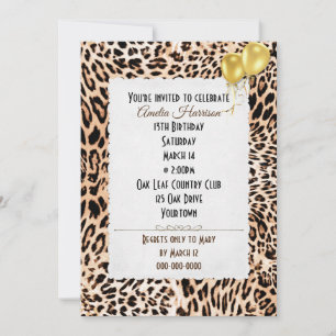 Invitación Patrón de leopardo de partido de cumpleaños