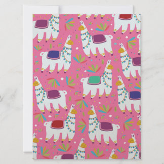Invitación Patrón de Llama Adorable