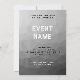 Invitación Patrón de malla geométrica gradiente gris
