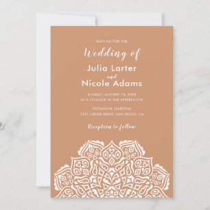 Invitación Patrón de mandala geométrico clásico de boda