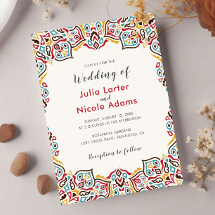 Invitación Patrón de mandala geométrico clásico de boda