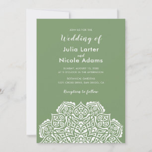 Invitación Patrón de mandala geométrico clásico para boda