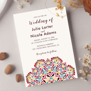 Invitación Patrón de mandala geométrico clásico para boda