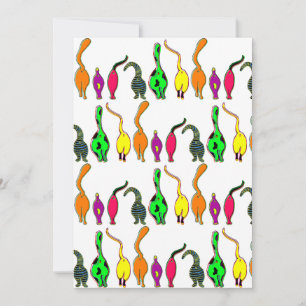 Invitación Patrón de manguitos de gato coloridos