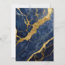 Invitación Patrón de mármol azul con oro