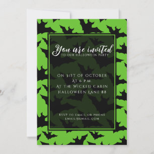 Invitación Patrón de miedo fresco de los murciélagos negros d