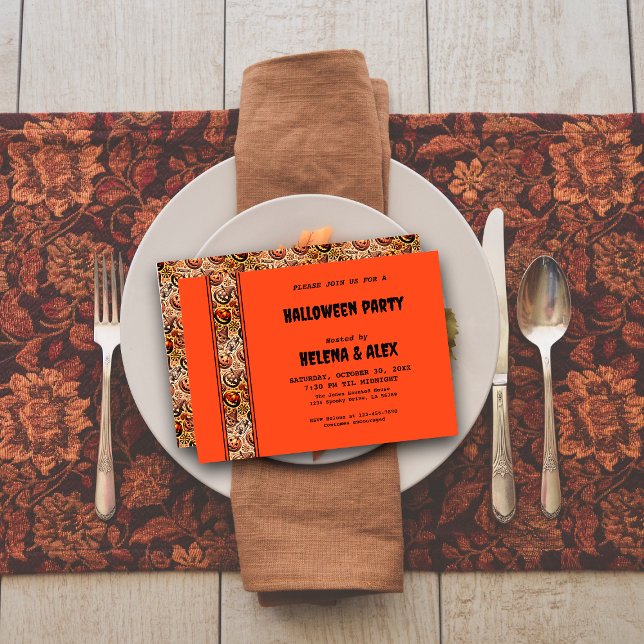 Invitación Patrón de naranja de calabaza de Halloween Invitac (Subido por el creador)