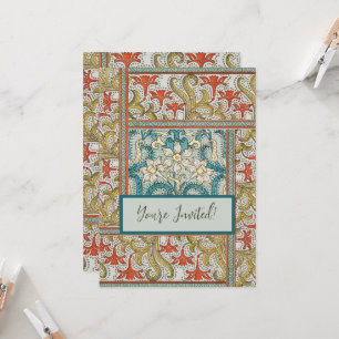 Invitación Patrón de Narciso Art Nouveau Antiguo Verneuil