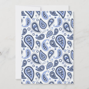 Invitación Patrón de Paisley Azul