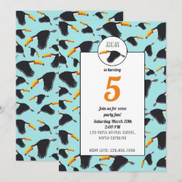 Invitación Patrón de pájaro tropical tóxico colorido