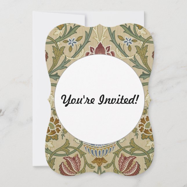 Invitación Patrón de papel pintado floral Brocado de William  (Anverso)