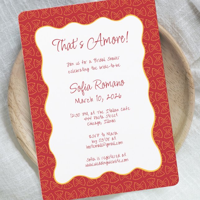 Invitación Patrón de pasta que es más ducha de novia italiana (Subido por el creador)