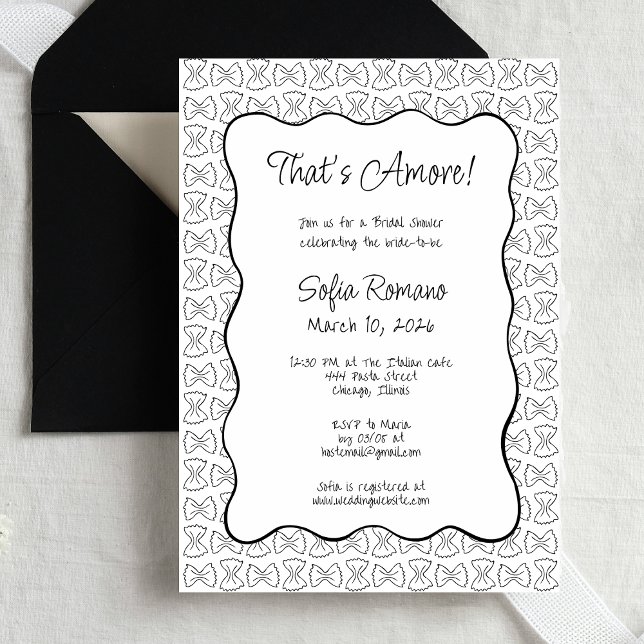 Invitación Patrón de pasta que es más ducha de novia italiana (Subido por el creador)