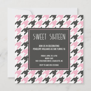 Invitación Patrón de patas rosadas precoces Sweet 16