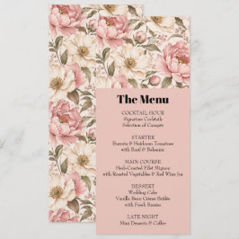 Invitación Patrón de peonías florecidas vintage