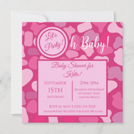 Invitación Patrón de Piedra Rosa-Baby Shower