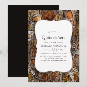 Invitación Patrón de piel de serpiente Quinceañera