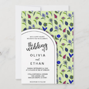 Invitación Patrón de primavera de verano Boda floral Invitaci