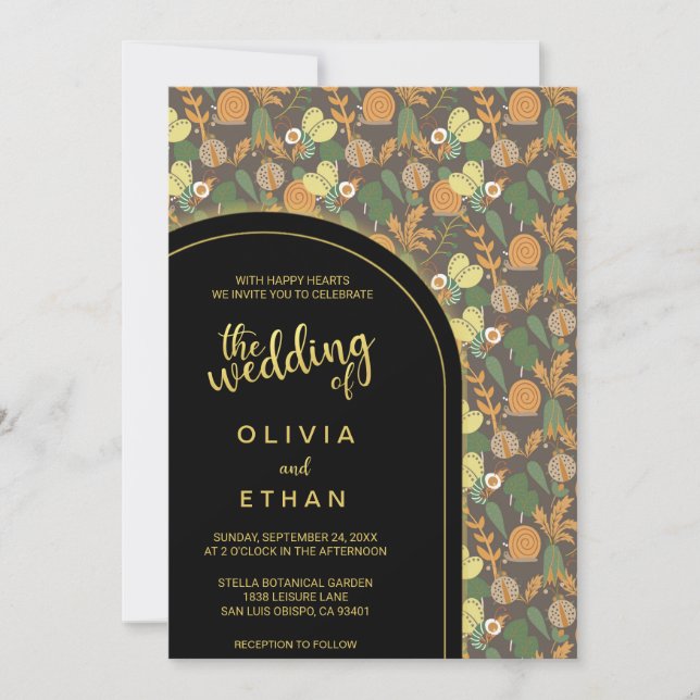 Invitación Patrón de primavera de verano Boda floral Invitaci (Anverso)
