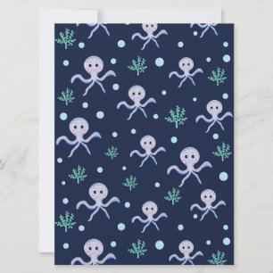 Invitación Patrón de pulpo bajo el mar