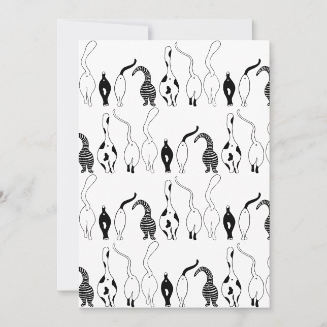 Invitación Patrón de puntas de gato (Anverso)