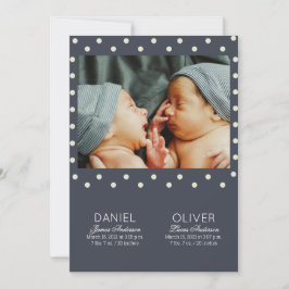 Invitación Patrón de puntos azules modernos Gemelos de anunci