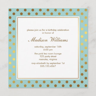 Invitación Patrón de puntos de polka de Relieve metalizado do