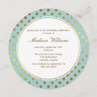 Invitación Patrón de puntos de Polka de Relieve metalizado do