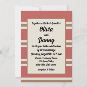 Invitación Patrón de Rayas Coloridas Boda Moderna