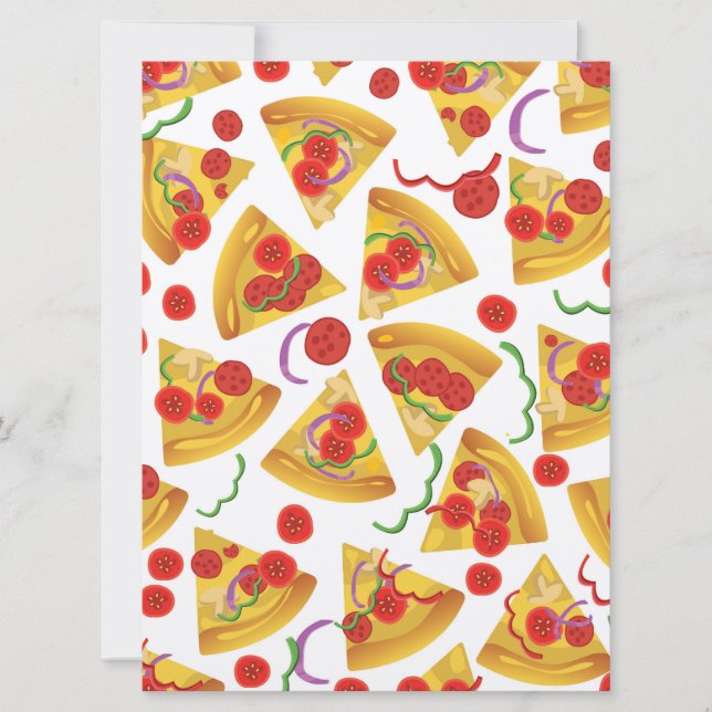 Invitación Patrón de rebanada de pizza (Anverso)