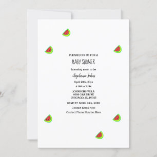 Invitación Patrón de sandía simple Chica Baby Shower Boy